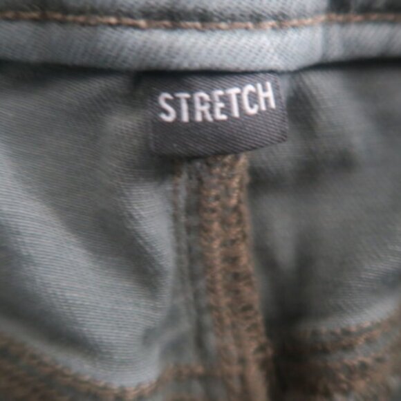 American Eagle Outfitters stretch super hi-rise flare denim jeans in green 0 - Picture 6 of 11